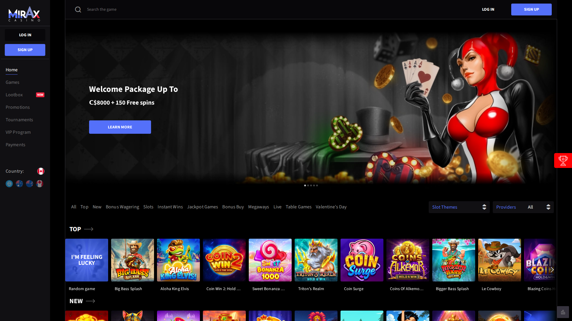 Mirax Casino Casino Homepage